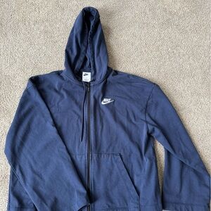 Nike Navy Blue Zip-Up Hoodie